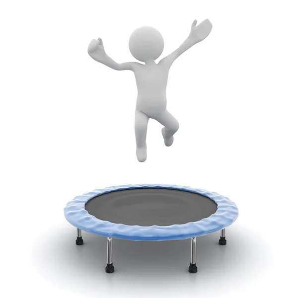 Homme sautant sur trampoline — Photo