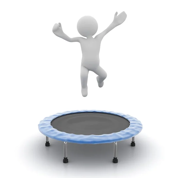Hombre saltando en trampolín Imagen De Stock