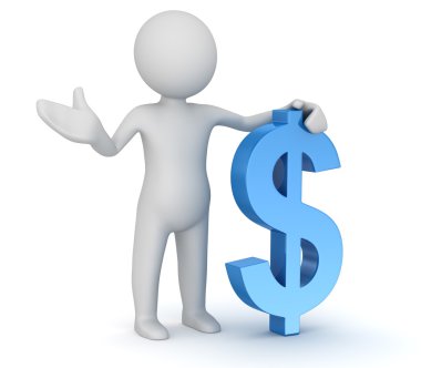 Man and dollar sign
