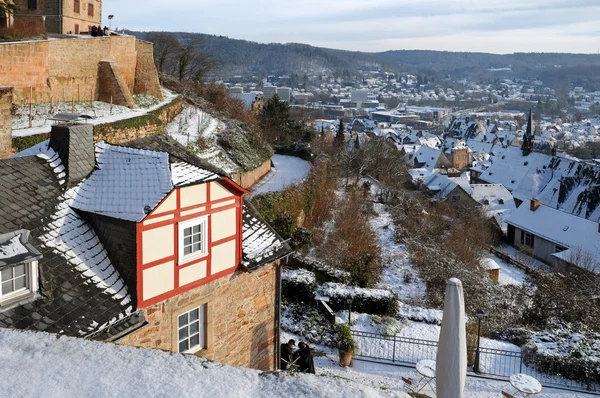 Panoramablick auf Marburg, Deutschland lizenzfreie Stockfotos