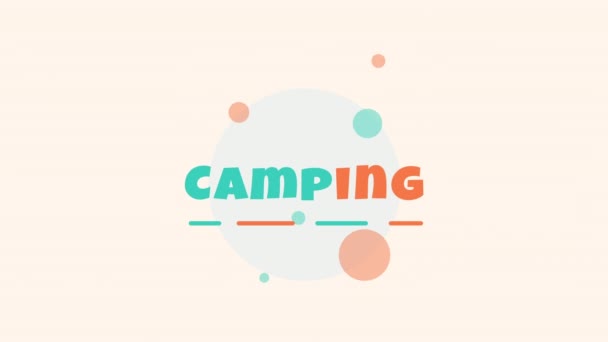 Vidéo 4k du logo du camping sur fond blanc. — Video