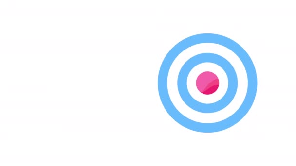4k vídeo of cartoon target icon on white background. — Vídeo de Stock