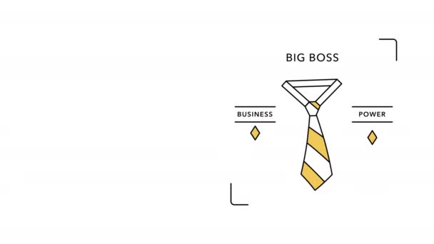 4k wideo z kreskówki krawat jako styl ubrań biznesowych. — Wideo stockowe
