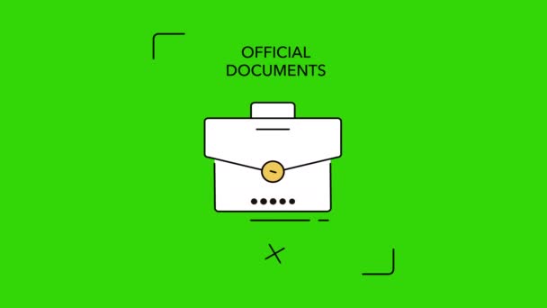 4k video of official document sketch on green background. — Stock Video