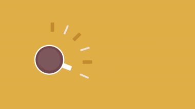 Turuncu arkaplanda çizgi film okunun 4k videosu ve sıcaklık ölçeği.