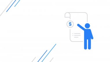 Dolar işaretli karikatür finansal belgesi 4k video.