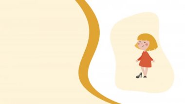 Kırmızı elbiseli küçük bir kızın yüksek tepelerde denerken 4K videosu..