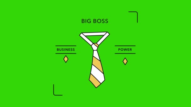 4k wideo z kreskówki krawat jako styl ubrań biznesowych. — Wideo stockowe