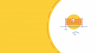 Karikatür sahili voleybolunun 4k videosu.