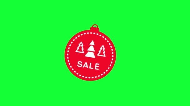 4k vídeo de cartaz de venda na forma de bola de Natal vermelho. — Vídeo de Stock