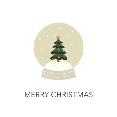 Beyaz arkaplanda çizgi film Noel ağacının vektör illüstrasyonu.