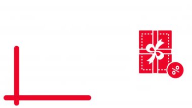 Beyaz zemin üzerinde düz stil büyük satışın 4k dikey videosu.