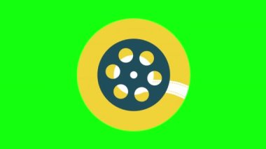 Yeşil arkaplanda 4k 'lık çizgi film kaseti.