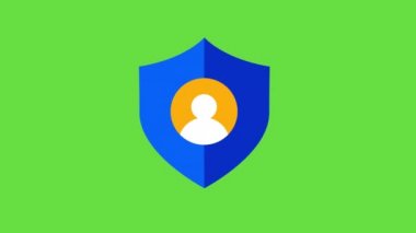 Yeşil arkaplanda çizgi film profil avatar simgesinin 4k videosu.