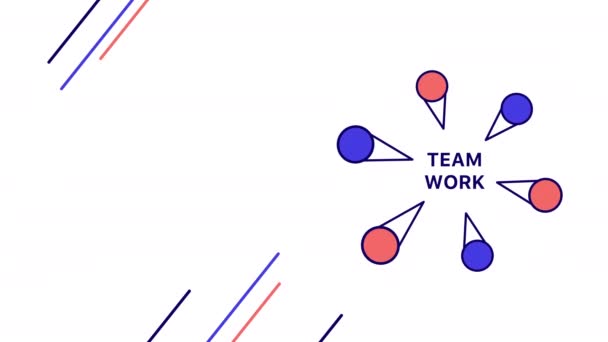 4k video of team work background in flat style. — Vídeo de Stock