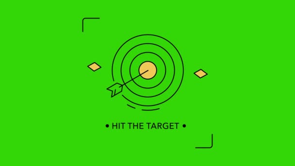4k video of hit the target icon with loopable elements. — Stock Video