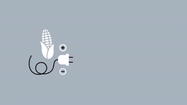 4kビデオの漫画のプラグとトウモロコシの灰色の背景. — ストック動画