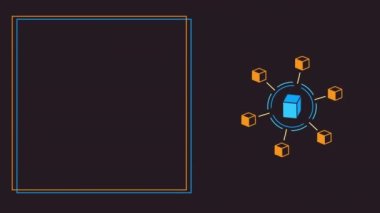 Siyah arkaplanda karikatür kripto para birimi simgesinin 4k videosu.