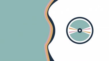 Beyaz zemin üzerinde çizgi film diskinin 4k videosu.