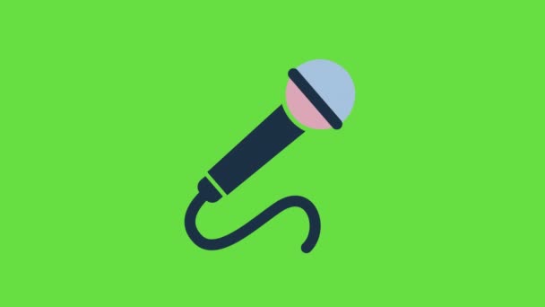 4k video of cartoon microphone on green background. — Stock Video