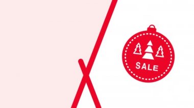 Kırmızı Noel topu şeklinde 4K satış afişi..