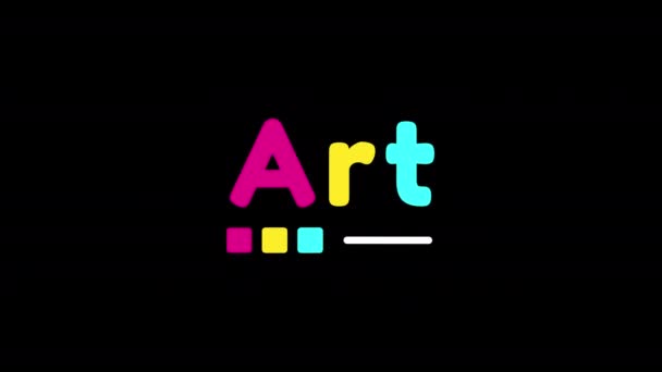 4k video jednoslovného designu umění na černém pozadí. — Stock video