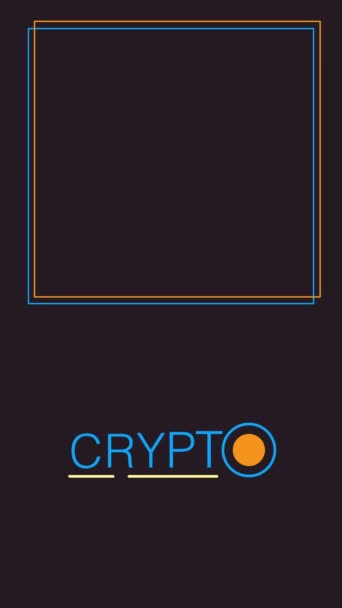 Vertikal video av crypto svart bakgrund design. — Stockvideo