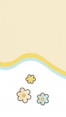 Beyaz arkaplanda karikatür çiçek tasarımı dikey video.