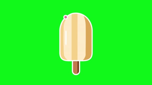 4k video of cartoon ice cream in a strip on green background. — Stock Video  © VectorSolutions #559140794