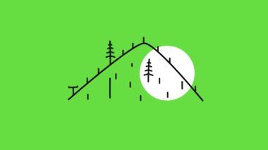 Yeşil zemin üzerine doğanın karalama tasarımı 4k video.