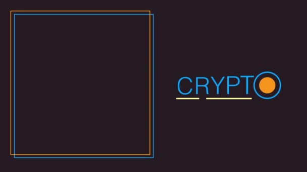 4k video de diseño de fondo negro criptográfico. — Vídeo de stock