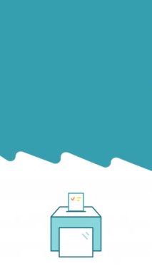 Beyaz arkaplanda düz stil oylama simgesi 4k dikey video.