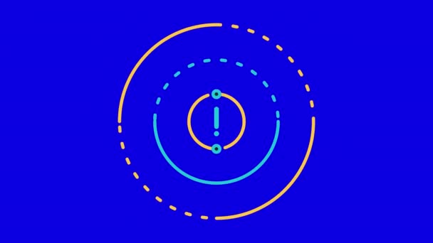 4k video av tecknad inställningar ikonen på blå bakgrund. — Stockvideo