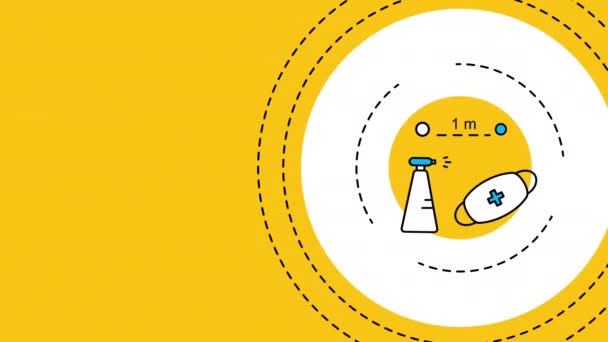 黄色背景下的4k动画医疗符号视频. — 图库视频影像