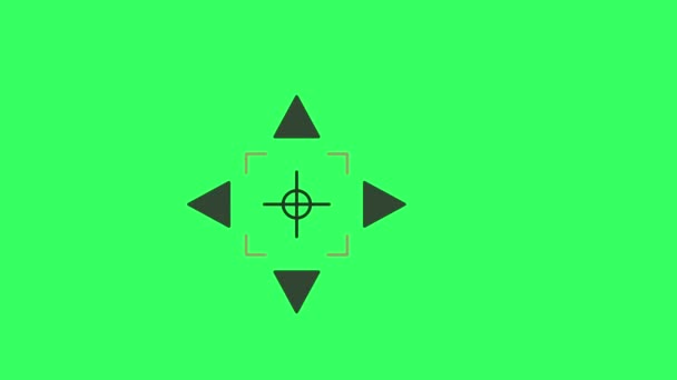 4k vídeo of cartoon gunpoint icon on green background. — Vídeo de Stock