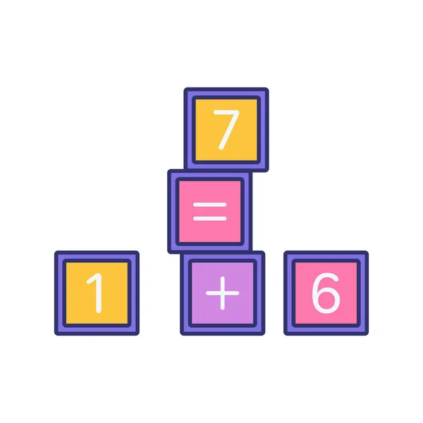 Vector illustration of cartoon cubes with numbers. — 스톡 벡터