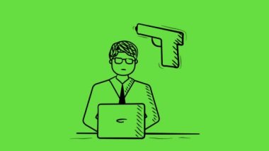 4K video haberlerde adam silah altında karalama tarzında.