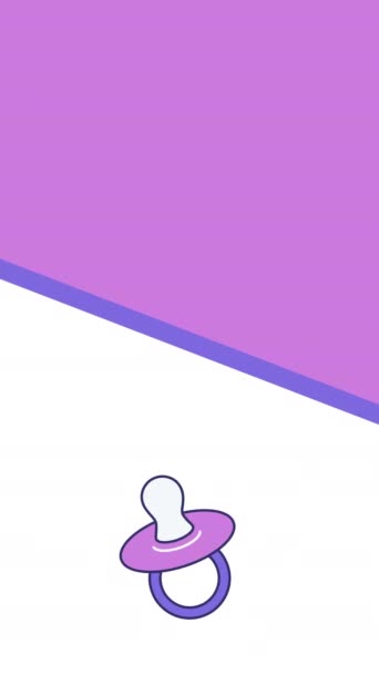 4k vertical video of cartoon purple dummy on white background. — стоковое видео