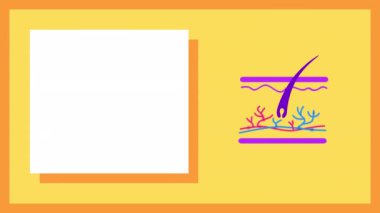 Sarı arkaplanda çizgi film saçının 4k videosu.