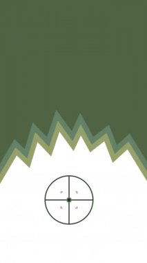 4k vertical video of cartoon gunpoint icon on white background.