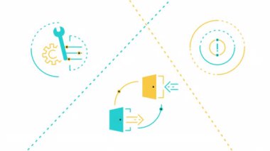 Şifreleme tasarım elementlerinin sarı ve mavi 4k videosu.