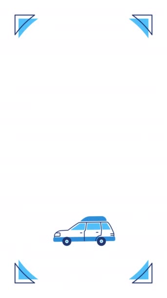 Vídeo vertical de 4k de coche en estilo doodle sobre fondo blanco. — Vídeos de Stock
