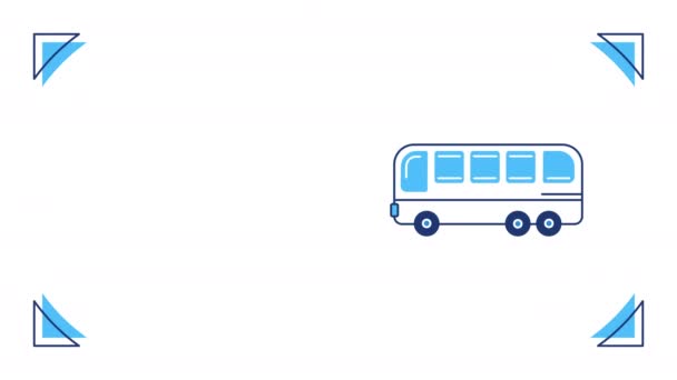 4k白色背景卡通巴士录像. — 图库视频影像