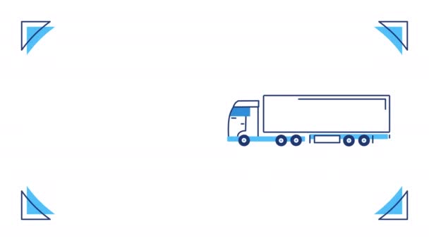 4k video of cartoon truck on white background. — Stock Video