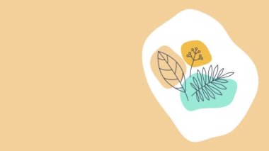 Çiçek desenli karikatür dizaynının 4K videosu. Soyut doğa kavramı.