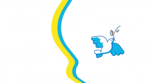 白い飛行鳩の4Kビデオオリーブの枝で 平和の概念 — ストック動画