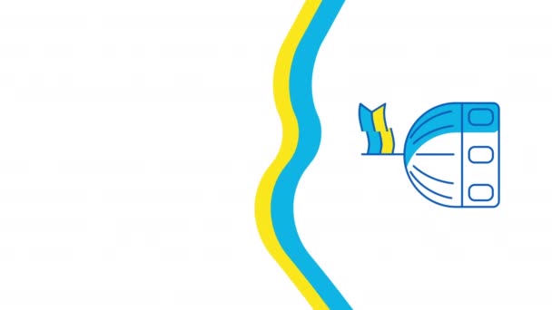 Vídeo Vertical Dibujos Animados Edificio Administración Ucraniana Concepto Administración — Vídeos de Stock