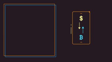 Şifreli kart arkaplan tasarımının 4k videosu. Kripto para birimi kavramı.