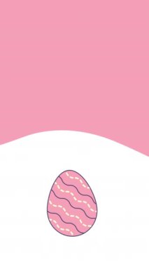 Paskalya yumurtası dizaynının 4k dikey videosu pembe arka planda. Paskalya yumurtası kavramı.