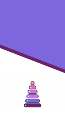 Mor Piramit Oyuncak Tasarımı 'nın 4k dikey videosu. Piramit kavramı.